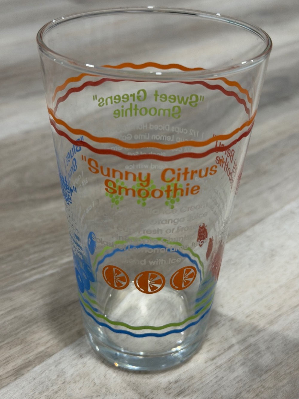 Retro Sunny Citrus Smoothie Recipe Glass Colorful Juice Tumbler